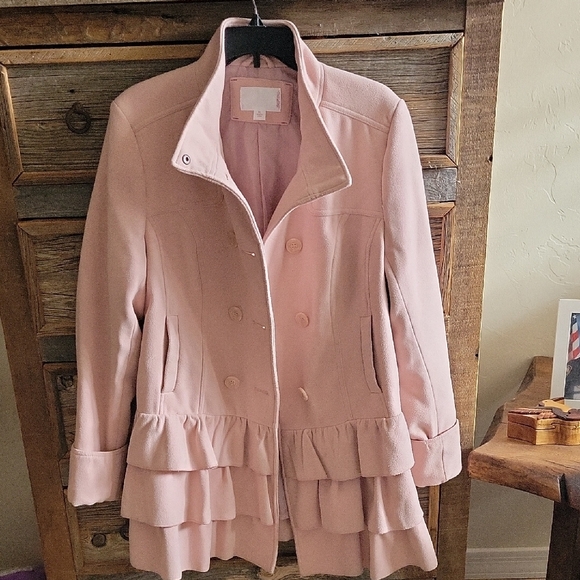 Xhilaration Women's Double-Breasted Pea Coat in Blush Pink - Picture 4 of 12